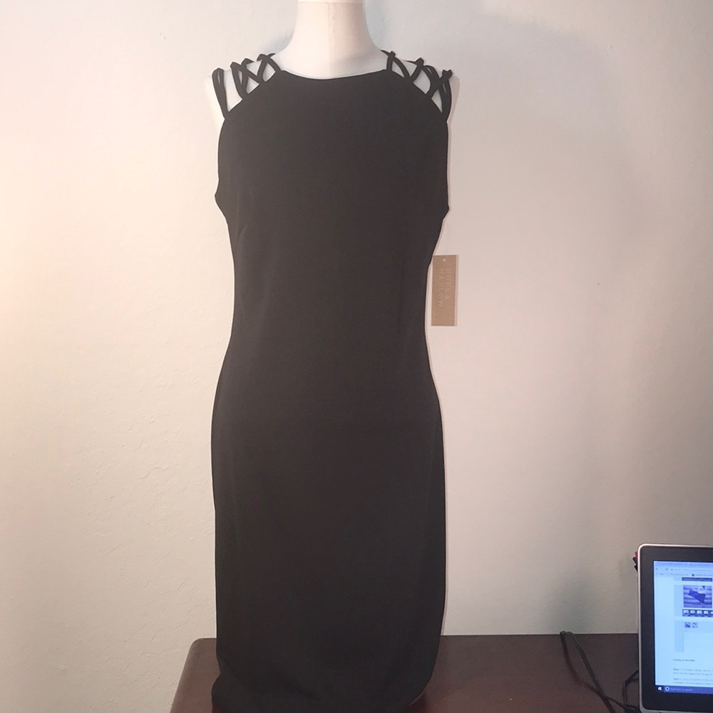 Hope & Harlow black Havana crepe scuba dress